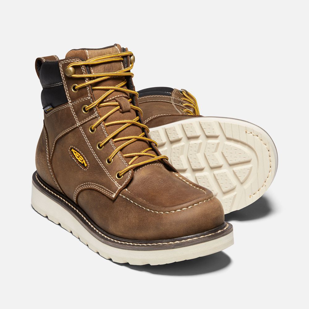 Keen Sneaker Bot Erkek Kahverengi - Cincinnati 6\" Waterproof (Soft Toe) - Türkiye BCFT68759